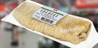 ICA Wrap Falafel av rödbeta med ajvarbulgur återkallas