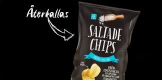 Återkallas Vinäger Salted Chips Axfood