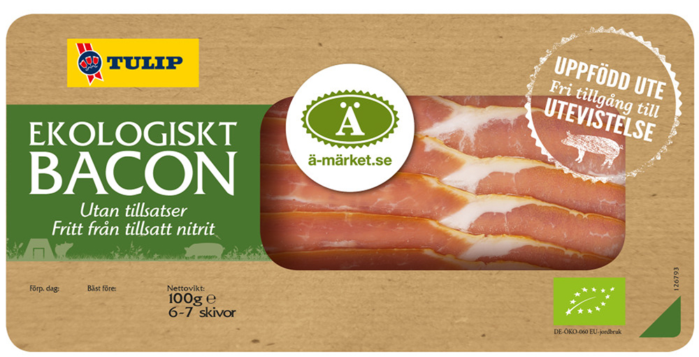 Nitritfri ekologisk bacon från Tulip nu Ä-märkt