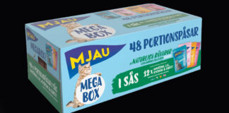 Mjau Megabox med 48 portionspåsar i sås
